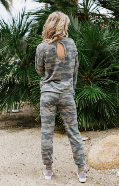 Pj Salvage Kind Is Cool Long Sleeve Top In Camo In Multi