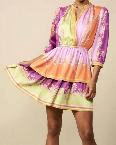 Shop Current Air Floral Block Mini Dress In Spring Multi