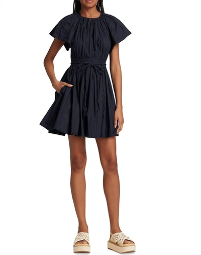 Shop Ulla Johnson Jessa Belted Mini Dress In Midnight Blue