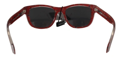 Shop Dolce & Gabbana Floral Plastic Frame Round Lens Dg4284 Women's Sunglasses In Red