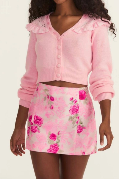 Shop Loveshackfancy Charma Skirt In Pink Ivy In Multi