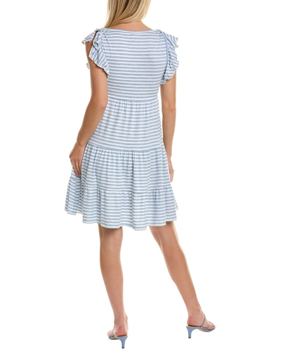 Shop Max Studio Tiered A-line Dress In Blue