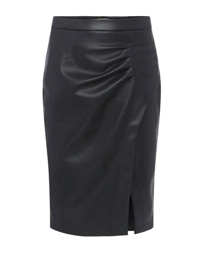 Shop L Agence Maude Pencil Skirt With Pleats In Black