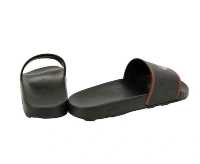 Bally Men's Rubber With Logo And Edge Slide Sandals In Black