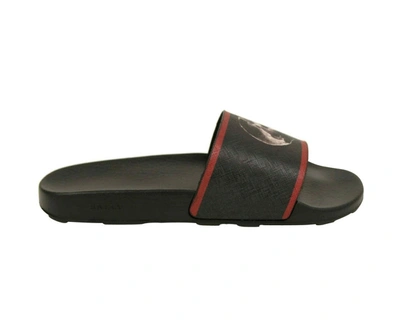 Bally Men's Rubber With Logo And Edge Slide Sandals In Black