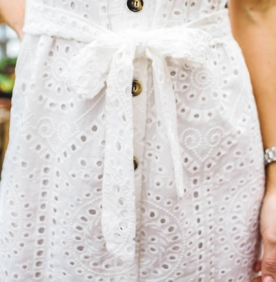 Bishop + Young Crochet Button Down Dress In White