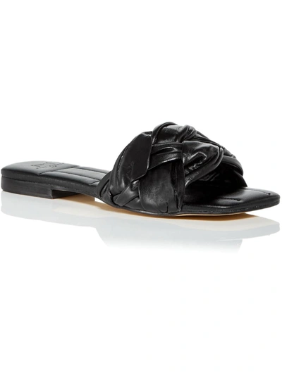 Shop Marc Fisher Ltd Miyuki Womens Leather Square Toe Slide Sandals In Black