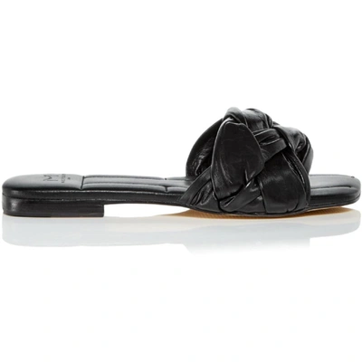Shop Marc Fisher Ltd Miyuki Womens Leather Square Toe Slide Sandals In Black
