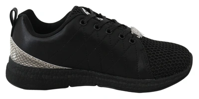 Plein Sport Black Polyester Runner Gisella Sneakers In Black