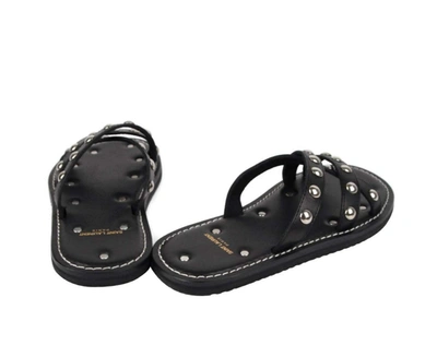 Shop Saint Laurent Men's Leather Sandal With  Studs In Black