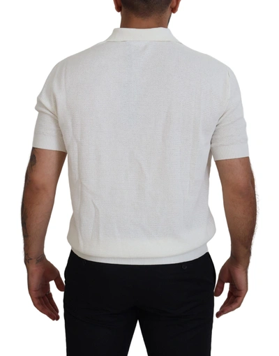 Shop Dolce & Gabbana White Cotton Collared Short Sleeved Men's T-shirt