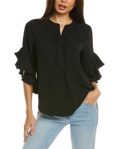 Shop Vince Camuto Ruffle Sleeve Blouse In Black
