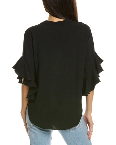 Shop Vince Camuto Ruffle Sleeve Blouse In Black