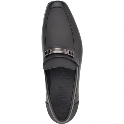 Shop Calvin Klein Jameson Mens Leather Slip-on Oxfords In Black