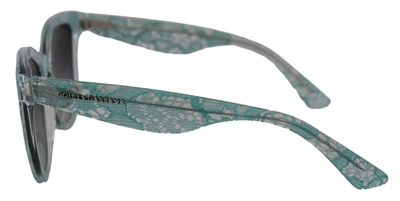 Shop Dolce & Gabbana Lace Crystal Acetate Butterfly Dg4190 Women's Sunglasses In Blue