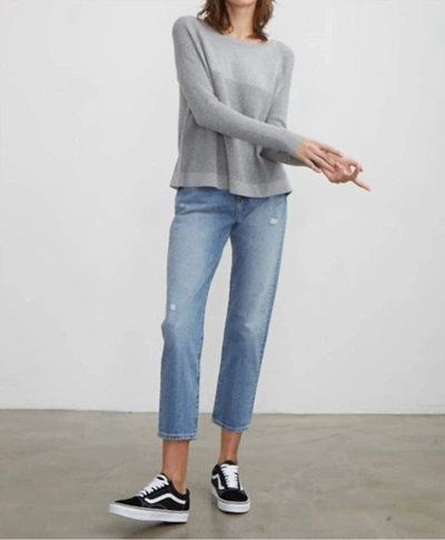 Shop Autumn Cashmere Flared Thermal Crew In Grey