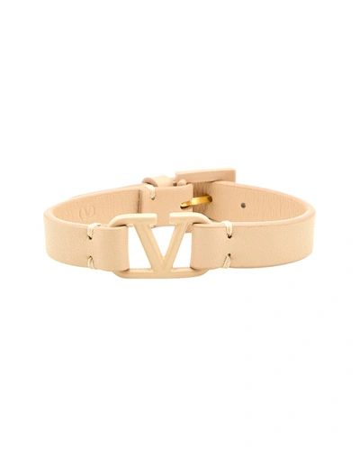 Shop Valentino Vlogo Signature Leather Bracelet In Multi