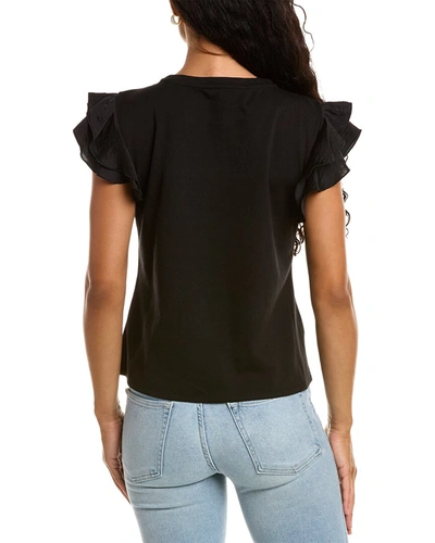 Shop Vince Camuto Tiered Ruffle T-shirt In Black
