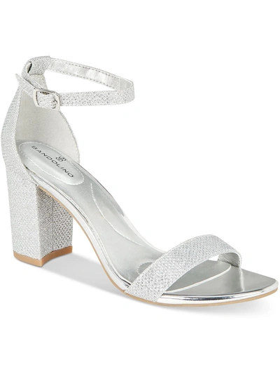 Shop Bandolino Armory Womens Patent Ankle Strap Heels In Silver