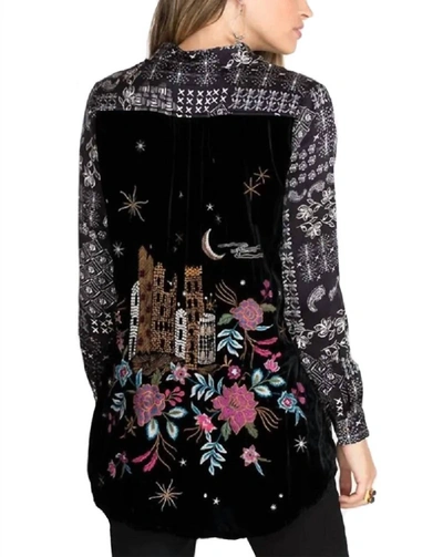 Johnny Was Cordelia Velvet Embroidered Bach Shirt In Multi In Multi