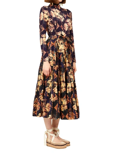 Ulla Johnson Cornelia Tiered Ruffle Midi Skirt In Multi | ModeSens