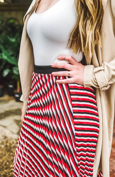 Black Tape Sacred Pleated Midi Skirt In Multi