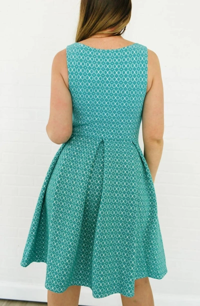 Leota Anita Fit-and-flare Dress In Turquoise In Blue