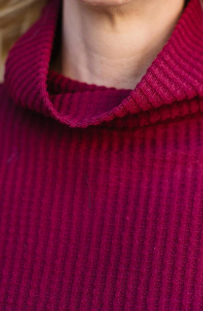 Sanctuary Klara Waffle Turtleneck Sweater In Garnet In Multi