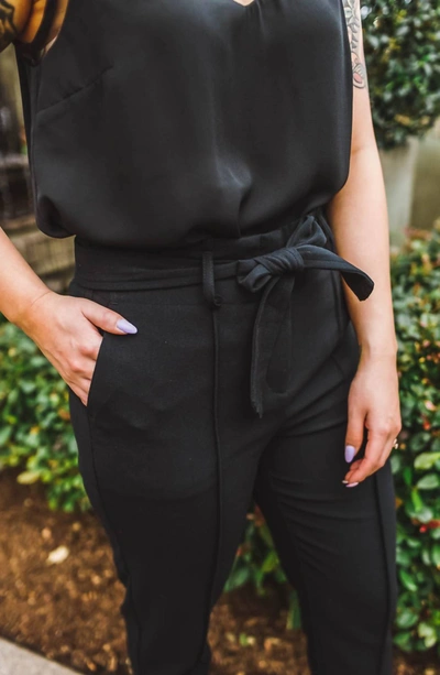 Shop Black Tape Tegan Paperbag Trousers In Black