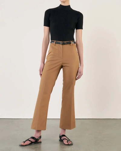Shop Nili Lotan Cropped Corette Pant In Whiskey In Brown