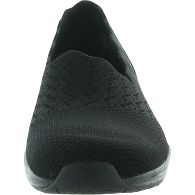 Shop Skechers Seager Stat Womens Knit Comfort Insole Slip-on Sneakers In Black