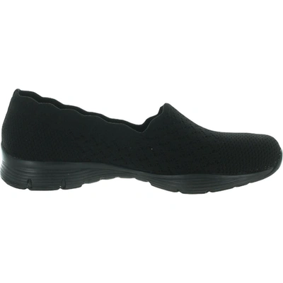 Shop Skechers Seager Stat Womens Knit Comfort Insole Slip-on Sneakers In Black
