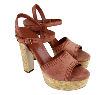Shop Gucci Women's Danielle Suede Platform Sandal In Red