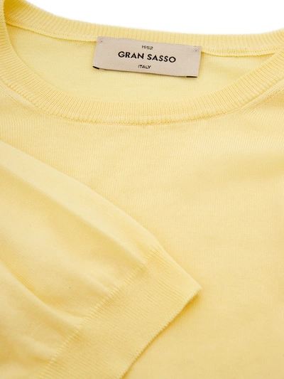 Shop Gran Sasso Round Neck Cotton Yellow Men's T-shirt