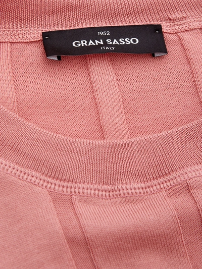 Shop Gran Sasso Silk Blend Pink Flat Ribbed Men's Sweater