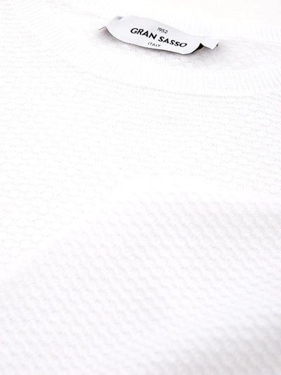 Shop Gran Sasso White Cotton Jumper Men's Knitwear