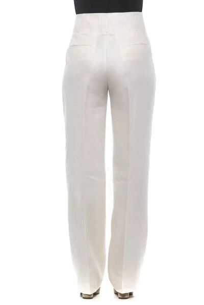 Shop Peserico Beige/white Flax Jeans &amp; Women's Pants