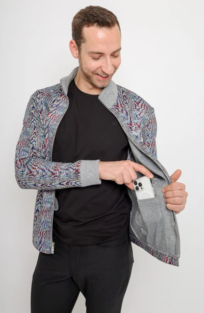 Shop Pino By Pinoporte Handfill Bomber Jacket In Grey Multi