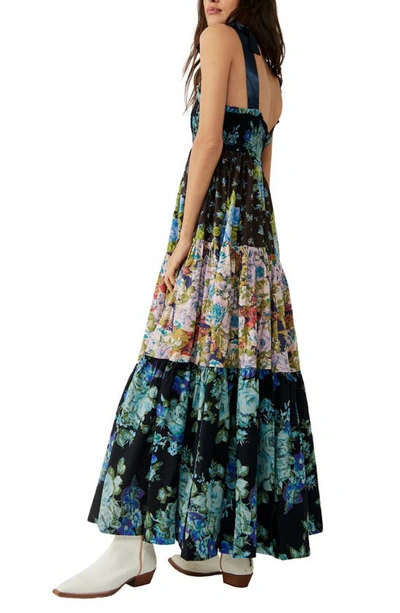 Shop Free People Bluebell Mixed Floral Cotton Maxi Dress In Cool Combo