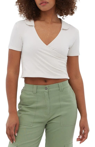 Shop Bench Constance Collared Crop Top In Marshmallow
