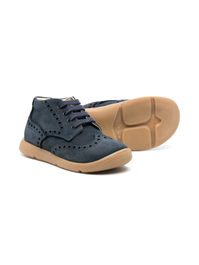 Montelpare Tradition Perforated-detail Suede Ankle Boots In Brown