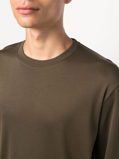 Herno Long-sleeved Cotton Sweatshirt In Green
