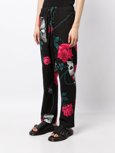 Shop Yohji Yamamoto Wildside Cotton Wide-leg Trousers In Black