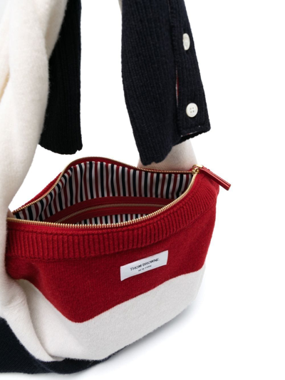 Shop Thom Browne Jersey Stitch Sweater Tote Bag In Red