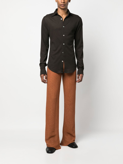 Shop Ludovic De Saint Sernin Classic-collar Shirt In Brown