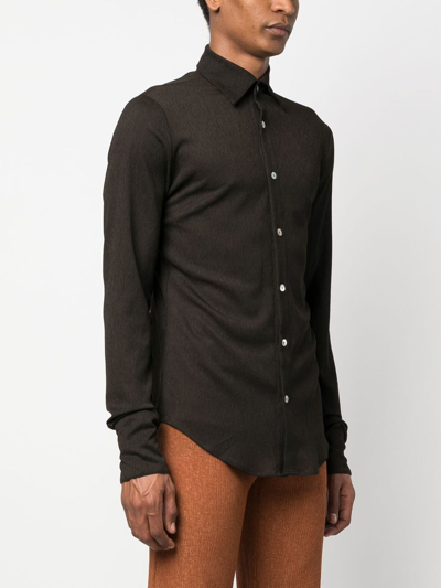 Shop Ludovic De Saint Sernin Classic-collar Shirt In Brown