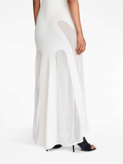 Shop Dion Lee Gradient Sheer Maxi Dress In White