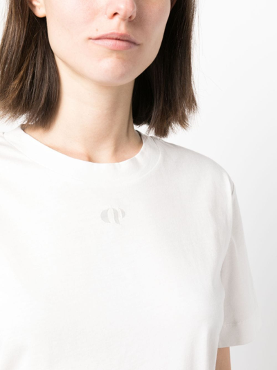 Shop Claudie Pierlot Embroidered-logo Cotton T-shirt In White