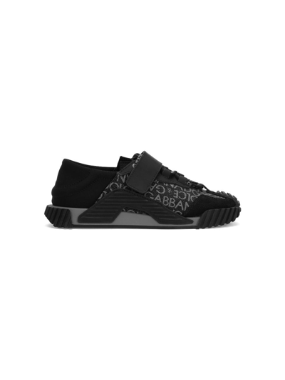Shop Dolce & Gabbana Logo-jacquard Low-top Sneakers In Black