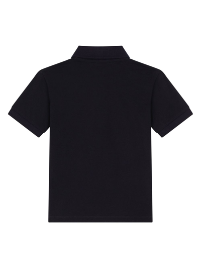 Dolce & Gabbana Logo-plaque Polo Shirt In Blue